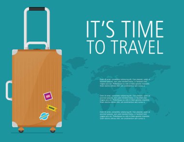 Şablon afiş, vektör çizim için seyahat için zaman