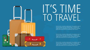 Şablon afiş, vektör çizim için seyahat için zaman