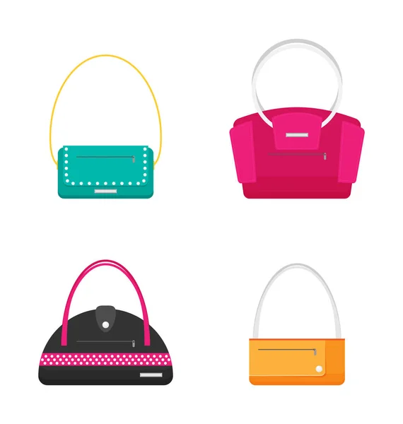 Ensemble Sacs Pour Femmes Colorés Illustration Vetor — Image vectorielle