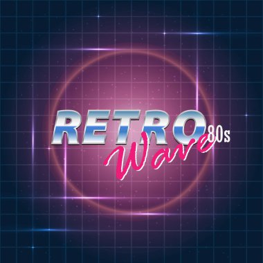 Retro dalga 80s stili arka plan parlak fileli