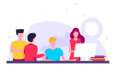 birlikte çalışan insanlar, vektör illüstrasyonu 