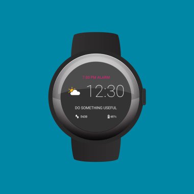 Smartwatch giyilebilir teknoloji. Düz simgesi