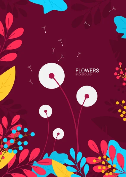 Färgglada Blommor Bakgrund Vektor Illustration — Stock vektor