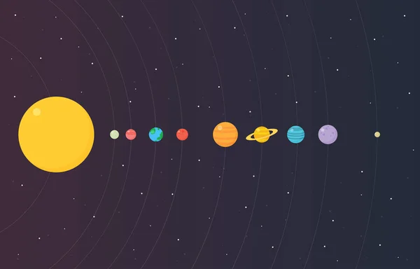 Espacio Fondo Oscuro Con Planetas Vector — Vector de stock