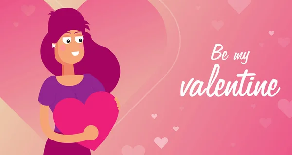 Valentinstag Verkauf Banner Vektorillustration — Stockvektor