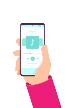 Modern akıllı telefon düz vektörü arkaplanda izole edildi