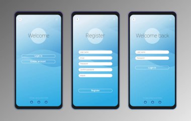 Modern akıllı telefon düz vektörü arkaplanda izole edildi