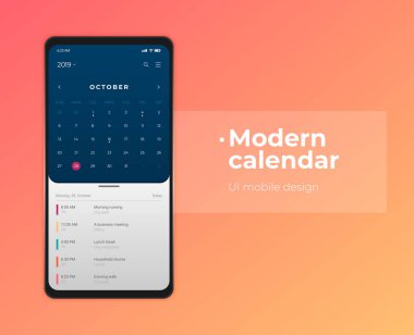 Modern akıllı telefon düz vektörü arkaplanda izole edildi