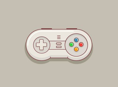 Düz joystick arka planda izole edilmiş. Eski Gadget.