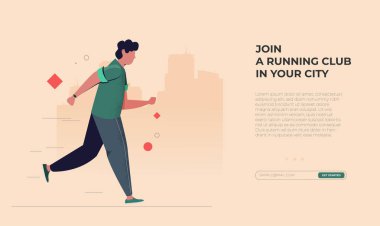 Hareketli adam. Açık havada düz vektör eğitimi..