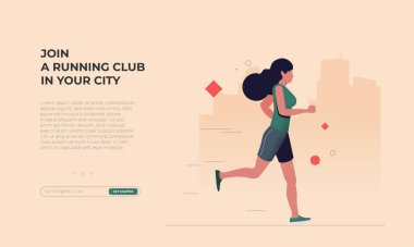 Hareketli adam. Açık havada düz vektör eğitimi..