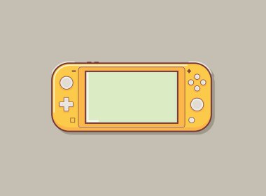 Mobil video konsol vektör illüstrasyonu. Taşınabilir oyun konsolu. Yaratıcı anahtar konsolu.