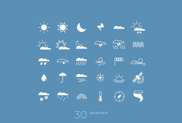 Line Art Simple Weather Icon Set Web Applications Vector — Stock Vector