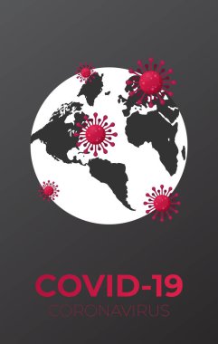 Coronavirus COVID-19 virüsü. Düz Tasarım Grafiksel, vektör