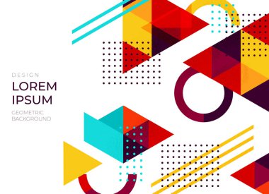 Düz vektör. Minimum geometrik arkaplan. Dinamik şekiller kompozisyonu. Eps10 vektörü.