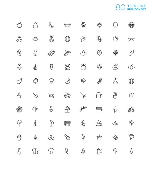 Line Art Simple Icon Set Web Applications Vector — Stock Vector