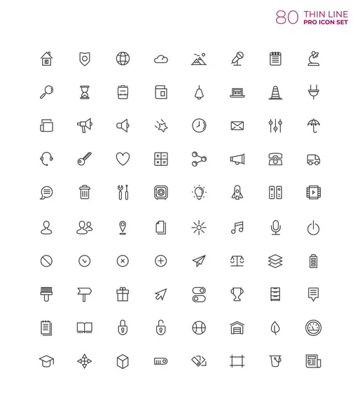 Line art simple icon set for web and applications vector