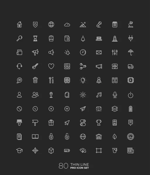 Webおよびアプリケーション用に設定されたラインアートシンプルなアイコンベクトル — ストックベクタ