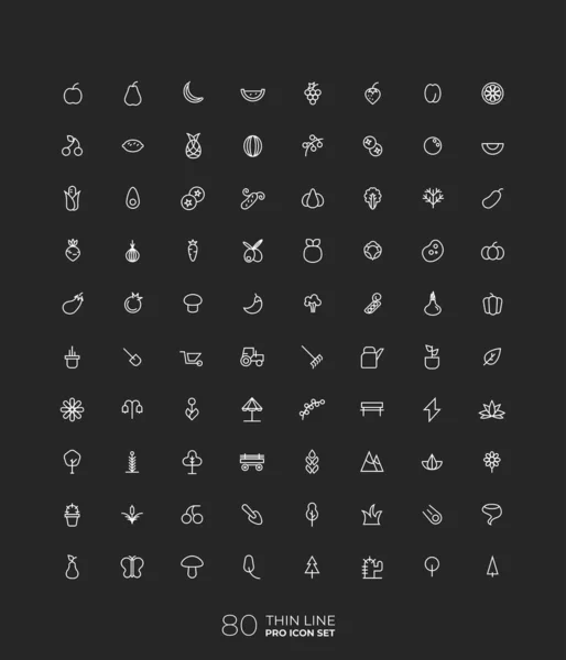 Line Art Simple Icon Set Web Applications Vector — Stock Vector