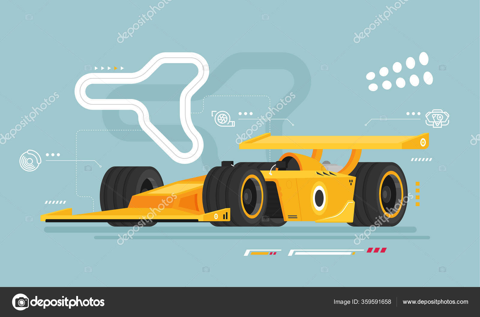 Vector Racing Car Isolated Color Background Stock Vector Image by ...