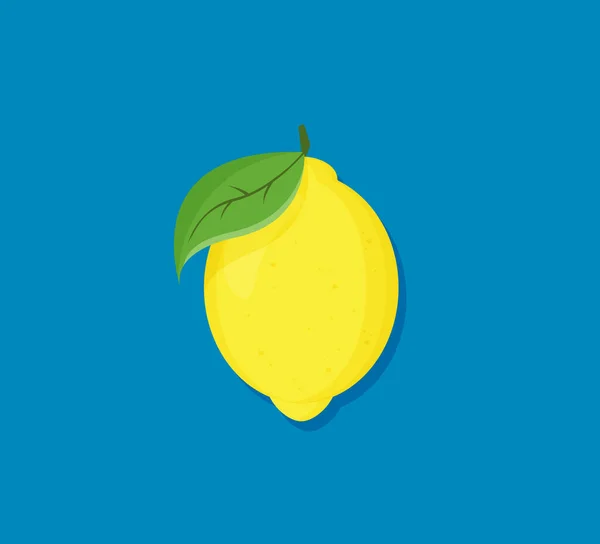 Plochý Vektor Citron Ovoce Izolované Barevném Pozadí — Stockový vektor