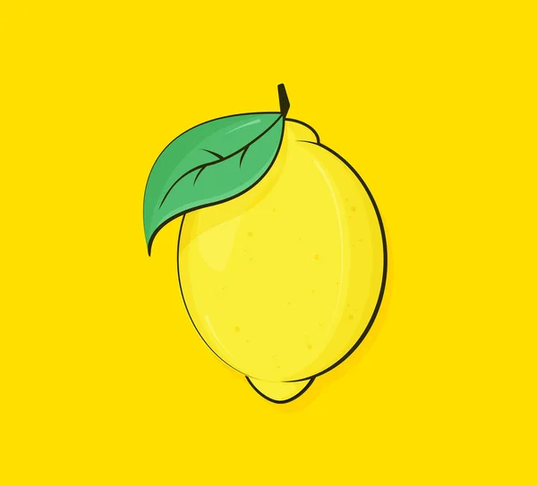 Vector Plano Fruta Limón Aislado Sobre Fondo Color — Archivo Imágenes Vectoriales