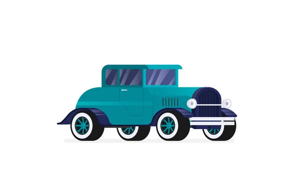 Vector Plano Coche Retro Aislado Fondo Color — Vector de stock