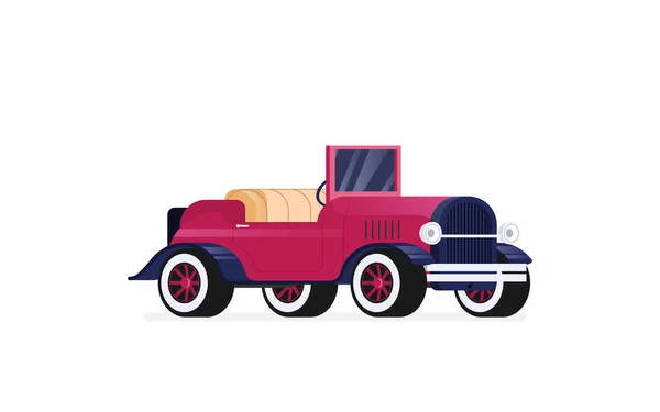 Vector Plano Coche Retro Aislado Fondo Color — Vector de stock