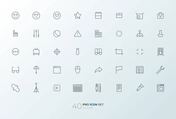 Line art simple icon set for web and applications vector