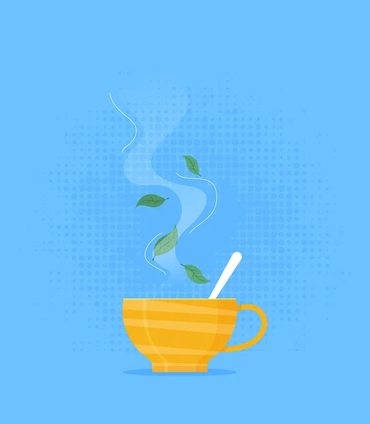 Bir Fincan Çay Vektörü Illüstrasyonu — Stok Vektör