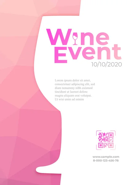 Vino Evento Invitación Vector Ilustración — Vector de stock