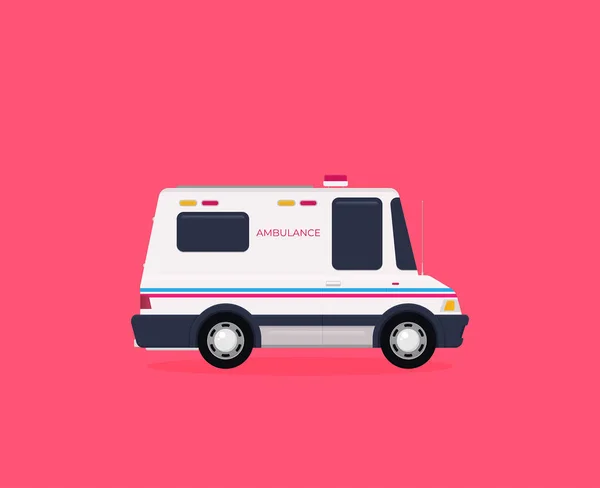 Ambulancia Coche Transporte Médico Sobre Fondo Rosa — Vector de stock