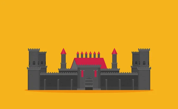 Castle Yellow Background — Stock Vector