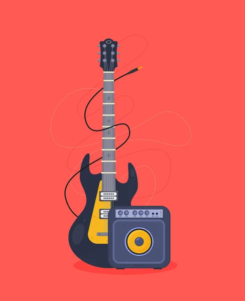 Guitar Background Copy Space — Stock Vector