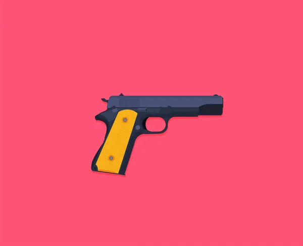 Petit Pistolet Sur Fond Rose Vif — Image vectorielle