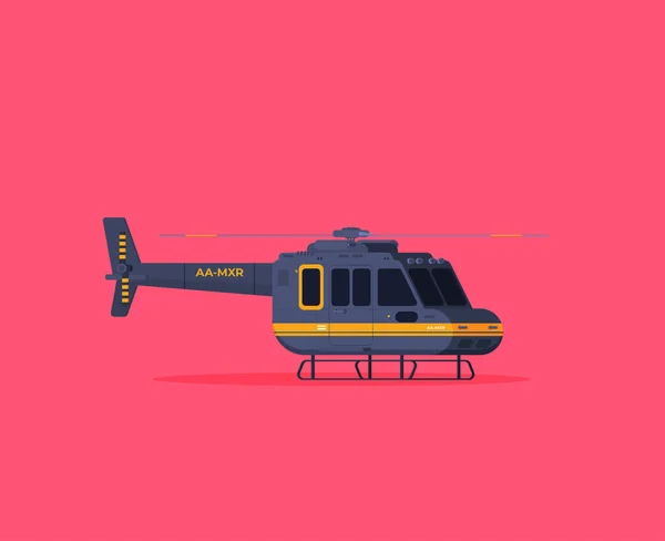 Helicóptero Voando Sobre Fundo Rosa — Vetor de Stock