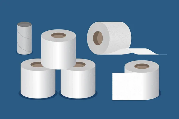Toiletpapier Helderblauwe Achtergrond — Stockvector