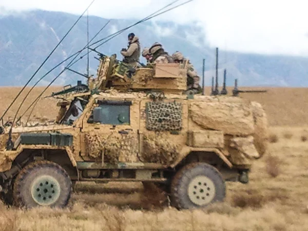 Páncélozott járművek Afganisztánban — Stock Fotó