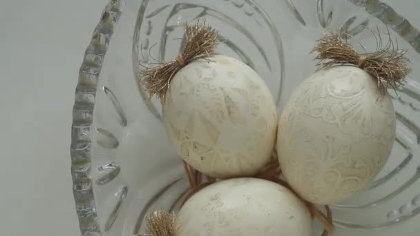 Los Huevos Pascua Pintados Técnica Tradicional Auténtica Cera Ucraniana Pysanky — Vídeos de Stock