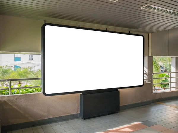 Blank Billboard Advertising Landscape at Public Transportation — Stock Photo, Image