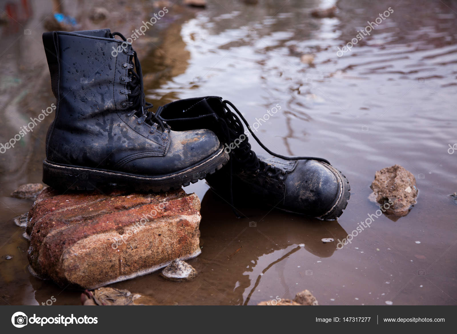 boots in water