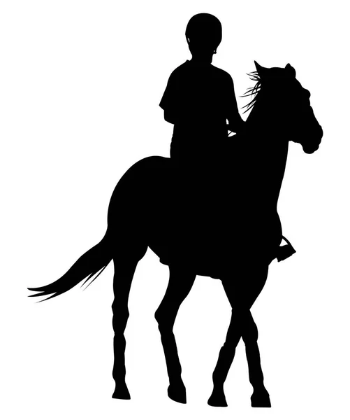 Silhouette of a rider on a horse — Stock Photo, Image