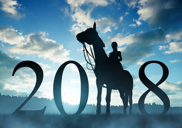 Hacia el Año Nuevo 2018 . — Foto de Stock