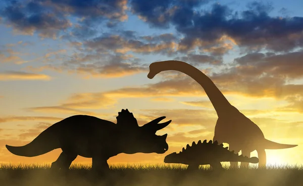 공룡의 실루엣 — 스톡 사진