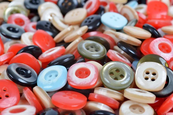 Closeup of a pile of sewing buttons — Stock Photo, Image