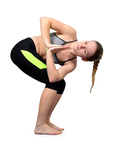 Junge Frau macht Yoga — Stockfoto