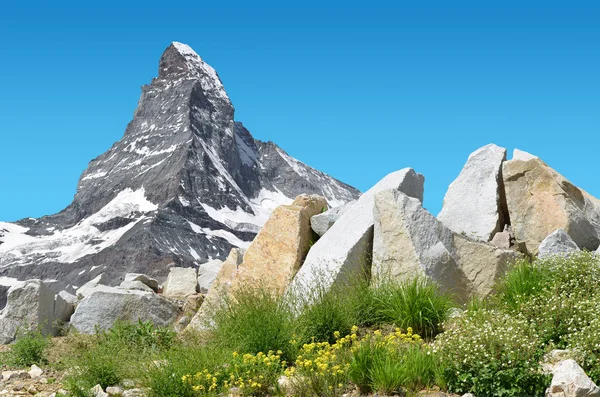 Hora Matterhorn Penninské Alpy, Švýcarsko. — Stock fotografie