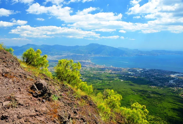 Η θέα από το Βεζούβιο vulcano προς την πόλη της Πομπηίας. — Φωτογραφία Αρχείου