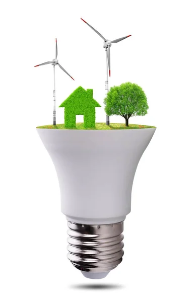 ECO LED lampadina isolata su sfondo bianco . — Foto Stock