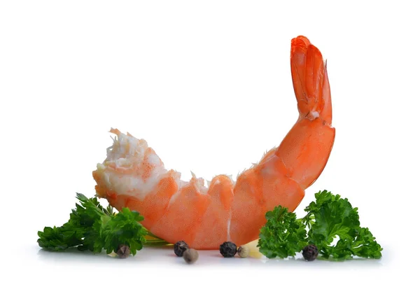 Close Fresh Shrimp Isolated White Background — Stock Photo, Image